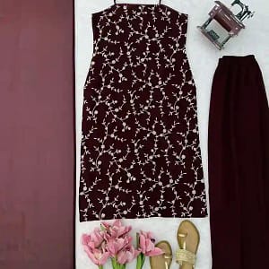 Designer Flux Georgette Thread & Sequins 3-Piece Suit Set - Image 3