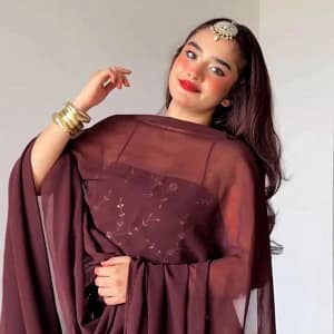 Designer Flux Georgette Thread & Sequins 3-Piece Suit Set - Image 9