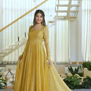 Designer Gown with Pant Set - Image 4