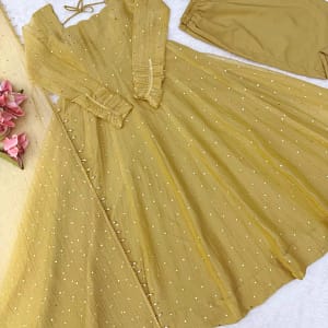 Designer Gown with Pant Set - Image 10