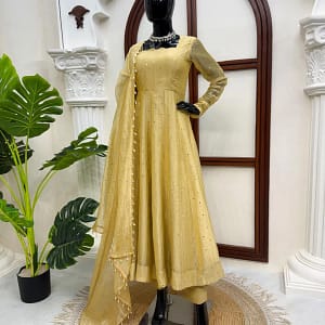 Designer Gown with Pant Set - Image 9