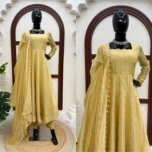 Designer Gown with Pant Set - Image 8