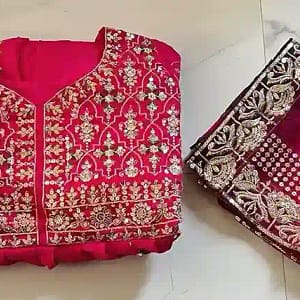 Heavy Sequins Embroidered Chinon Silk Anarkali Gown with Dupatta - Image 11