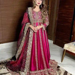 Heavy Sequins Embroidered Chinon Silk Anarkali Gown with Dupatta - Image 9