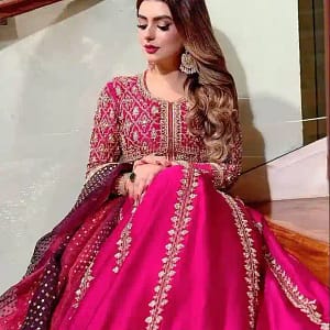 Heavy Sequins Embroidered Chinon Silk Anarkali Gown with Dupatta - Image 7