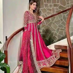 Heavy Sequins Embroidered Chinon Silk Anarkali Gown with Dupatta - Image 3