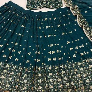 Designer Embroidered Georgette Lehenga Choli Set - Image 14