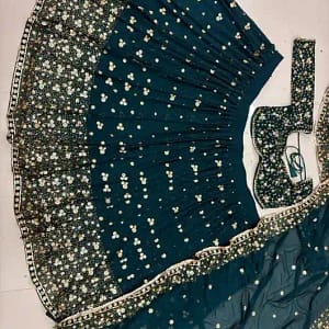 Designer Embroidered Georgette Lehenga Choli Set - Image 11