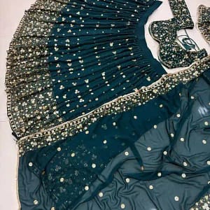 Designer Embroidered Georgette Lehenga Choli Set - Image 10