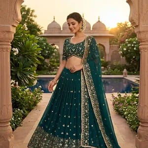 Designer Embroidered Georgette Lehenga Choli Set
