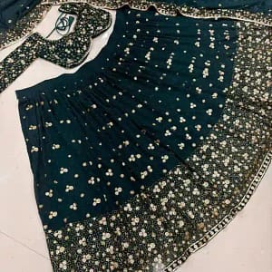 Designer Embroidered Georgette Lehenga Choli Set - Image 6
