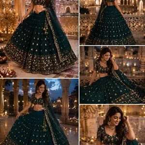 Designer Embroidered Georgette Lehenga Choli Set - Image 8