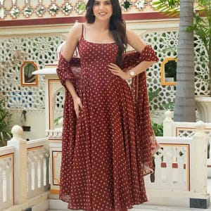 Designer Georgette Kurta Pant Dupatta Set - Image 2
