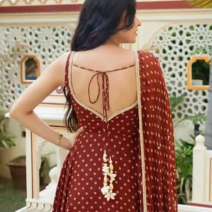 Designer Georgette Kurta Pant Dupatta Set - Image 5