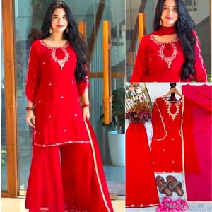 Designer Heavy Faux Georgette Plazzo Set