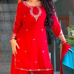 Designer Heavy Faux Georgette Plazzo Set - Image 10