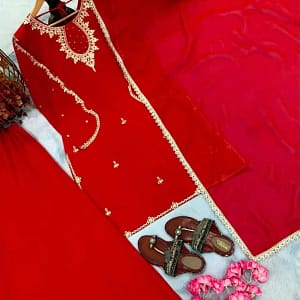 Designer Heavy Faux Georgette Plazzo Set - Image 6