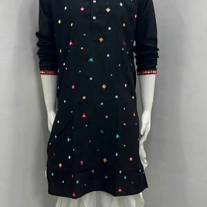 Men’s Embroidered Kurta with Dhoti - Image 6