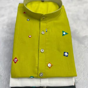Men’s Embroidered Kurta with Dhoti - Image 7