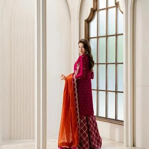 Premium Chinon Embroidered Kurti Plazzo Set - Image 7