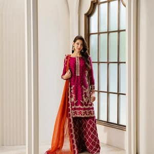 Premium Chinon Embroidered Kurti Plazzo Set - Image 8