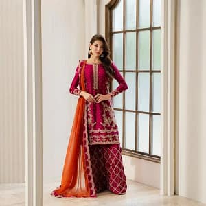 Premium Chinon Embroidered Kurti Plazzo Set - Image 16