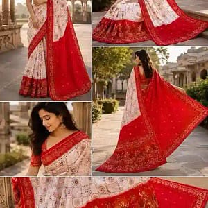 Pure Pashmina Silk Rajwadi Weaving Saree