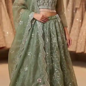 Fully Stitched Fendy Silk Designer Lehenga - Image 3