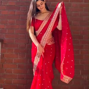 Tibby Silk Thread & Sequins Designer Saree - Image 15