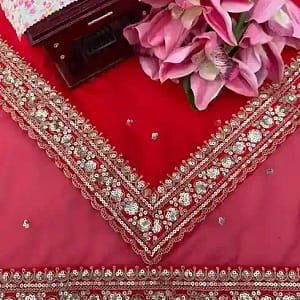 Tibby Silk Thread & Sequins Designer Saree - Image 3