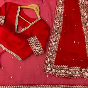 Tibby Silk Thread & Sequins Designer Saree - Image 2