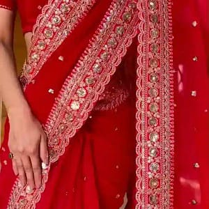 Tibby Silk Thread & Sequins Designer Saree - Image 10