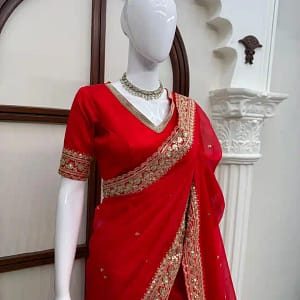 Tibby Silk Thread & Sequins Designer Saree - Image 13