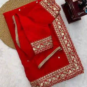 Tibby Silk Thread & Sequins Designer Saree - Image 8