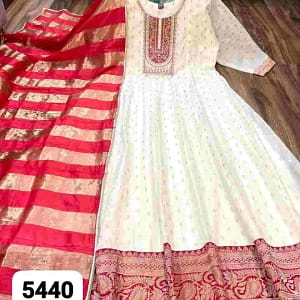 Premium Chanderi Silk Designer Suit with Banarasi Border - Image 2