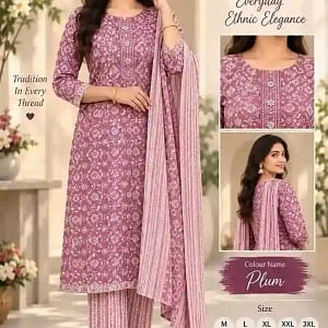 CHAHAT Cotton Embroidered Kurta Set - Image 5