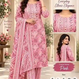 CHAHAT Cotton Embroidered Kurta Set - Image 8