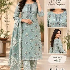 CHAHAT Cotton Embroidered Kurta Set - Image 9