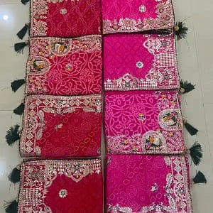Jaipuri Bandhej Saree with Gotta Patti Work & Designer Blouse - Image 6