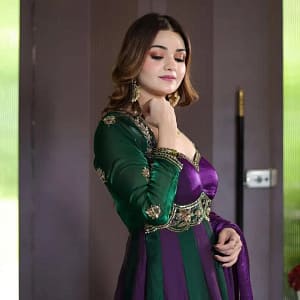 Designer Fendy Silk Party Gown & Dupatta Set - Image 10