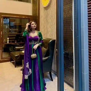 Designer Fendy Silk Party Gown & Dupatta Set - Image 2