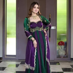 Designer Fendy Silk Party Gown & Dupatta Set