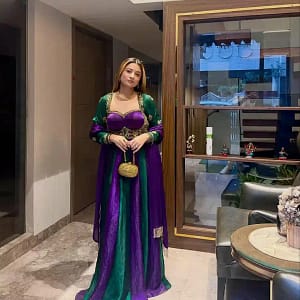 Designer Fendy Silk Party Gown & Dupatta Set - Image 8