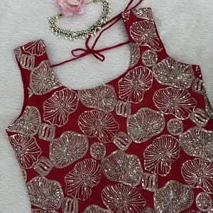Simmer Silk Thread & Sequin Sharara Suit Set - Image 12