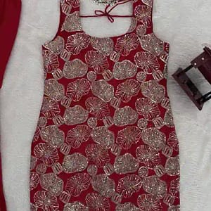 Simmer Silk Thread & Sequin Sharara Suit Set - Image 11