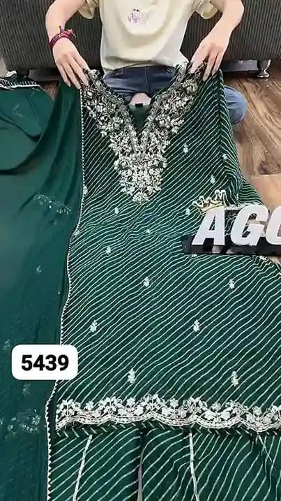 Premium Georgette Bandhani Kurti Palazzo Set - Image 5