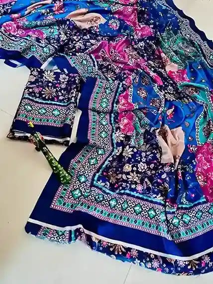 New Trending Bandhni Chinnon Saree with Mirror Work 5 New Trending Bandhni Chinnon Saree with Mirror Work - Image 5