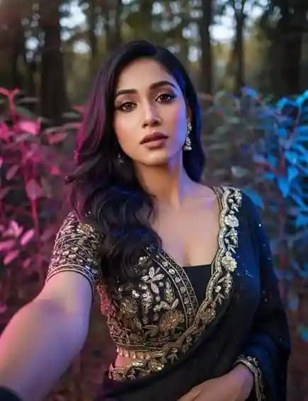 Black Banglori Silk Saree with Sequin Work Blouse 4 Black Banglori Silk Saree with Sequin Work Blouse - Image 4