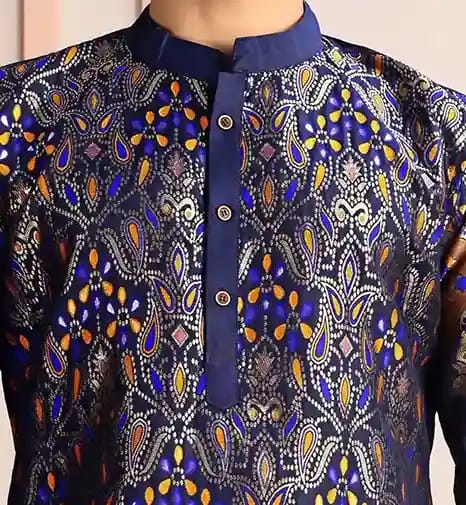 Men’s Silk Elephant Weave Kurta 2 Men’s Silk Elephant Weave Kurta - Image 2