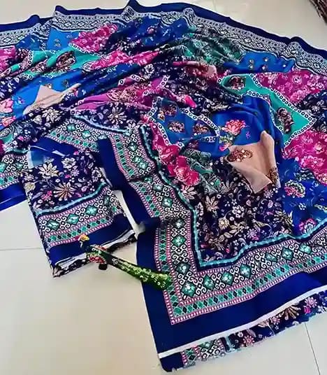 New Trending Bandhni Chinnon Saree with Mirror Work 8 New Trending Bandhni Chinnon Saree with Mirror Work - Image 8
